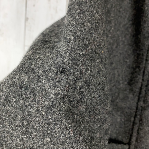 Izzi Collections Women's Pea Coat Size Large 100% Wool Single Breasted Gray - Picture 9 of 10